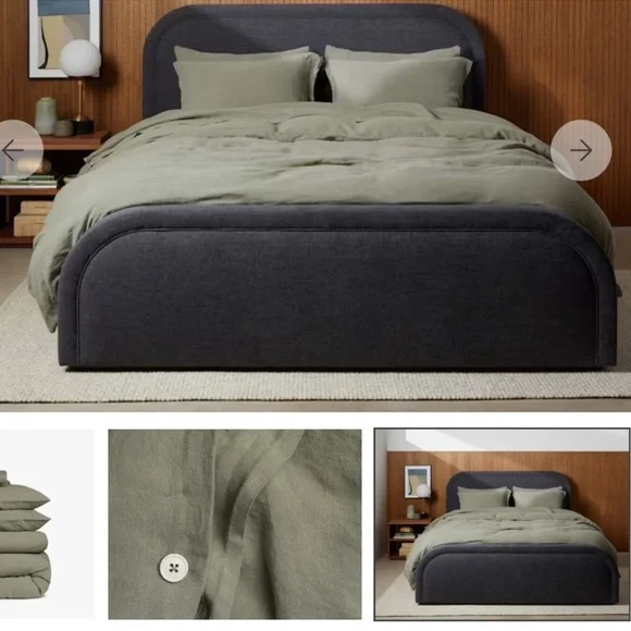 PARACHUTE | Moss Green Linen Euro Sham Cover - Picture 6 of 6